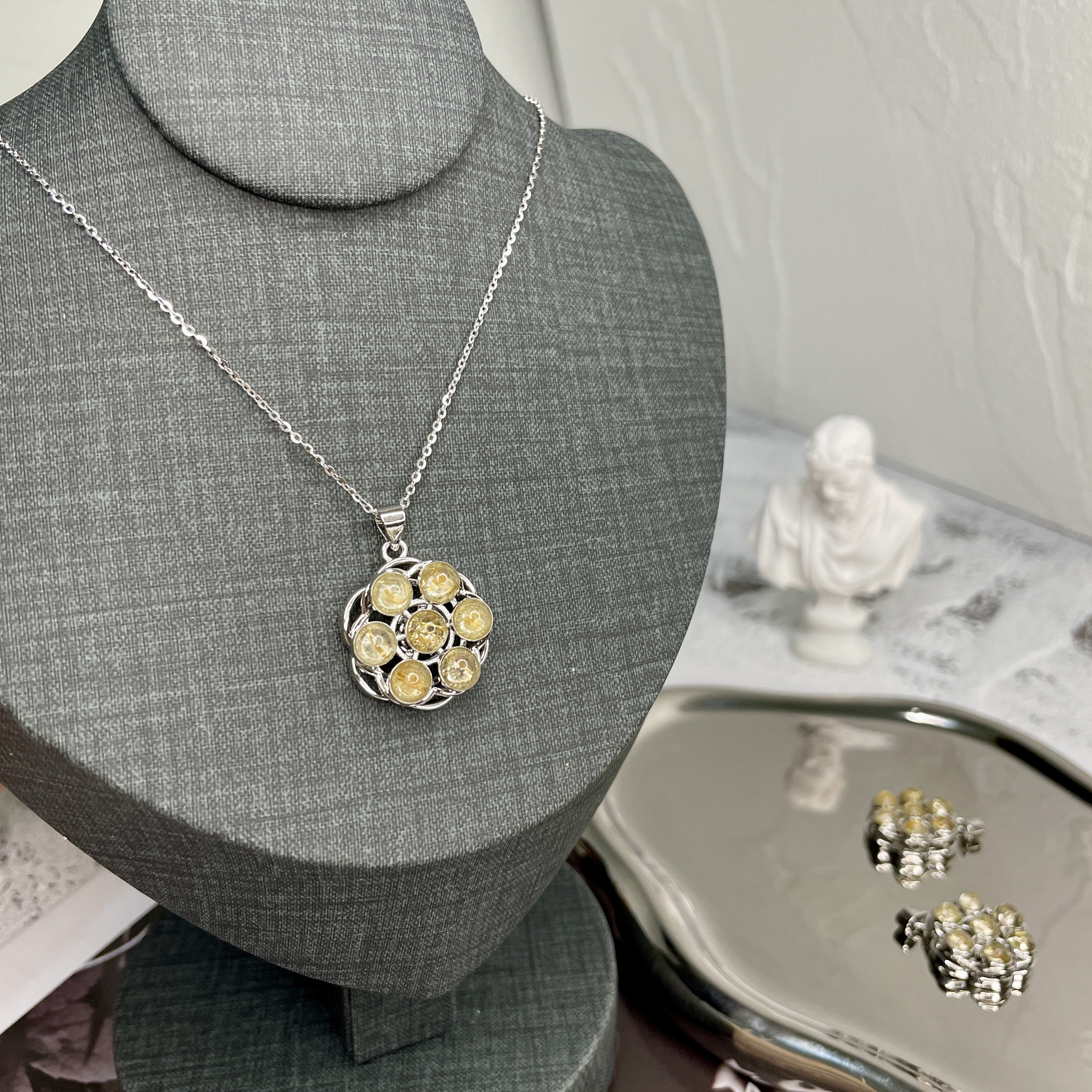 鈦晶小花轉轉吊墜