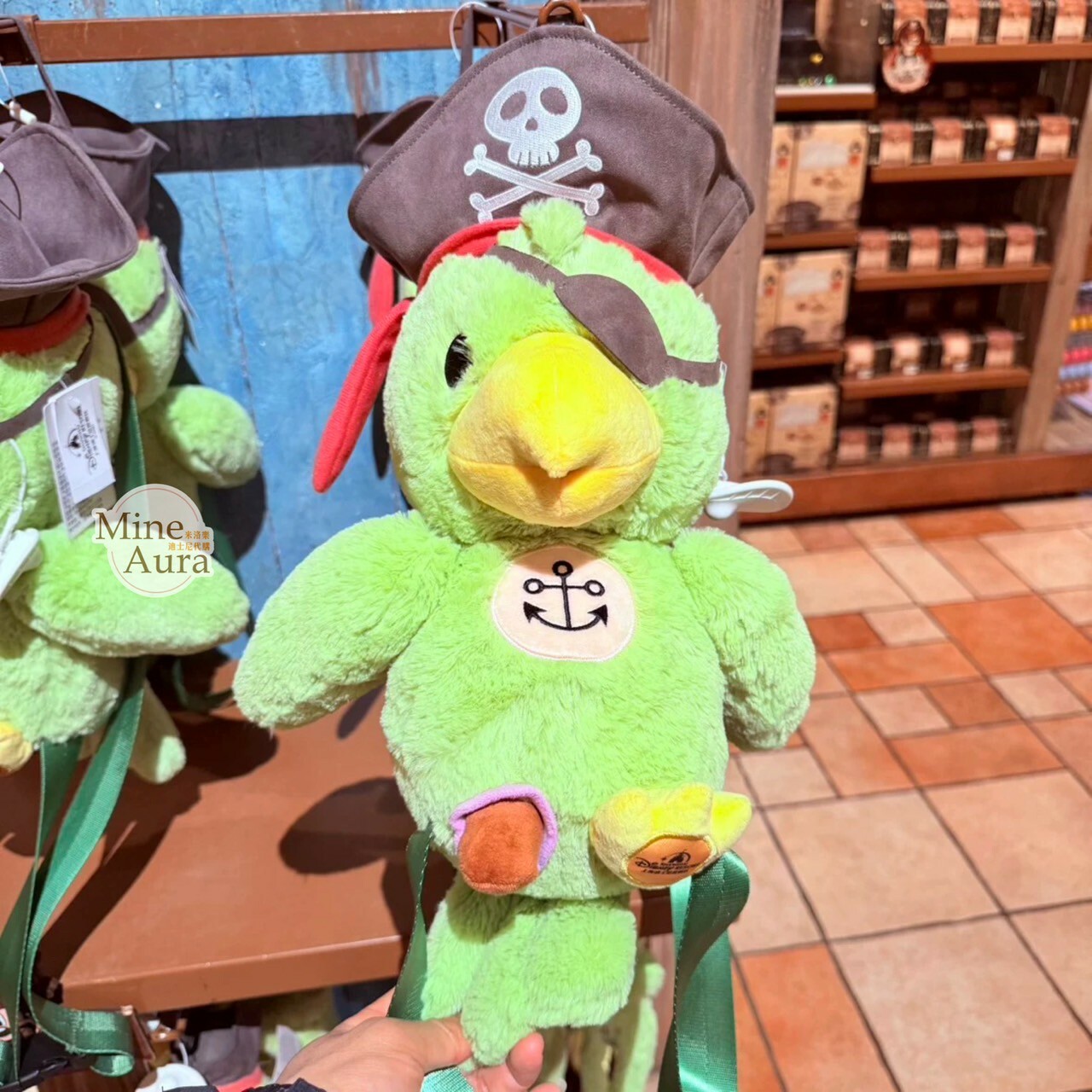 加勒比海盜 獨眼鸚鵡 絨毛 娃娃 造型 後背包 -上海迪士尼樂園