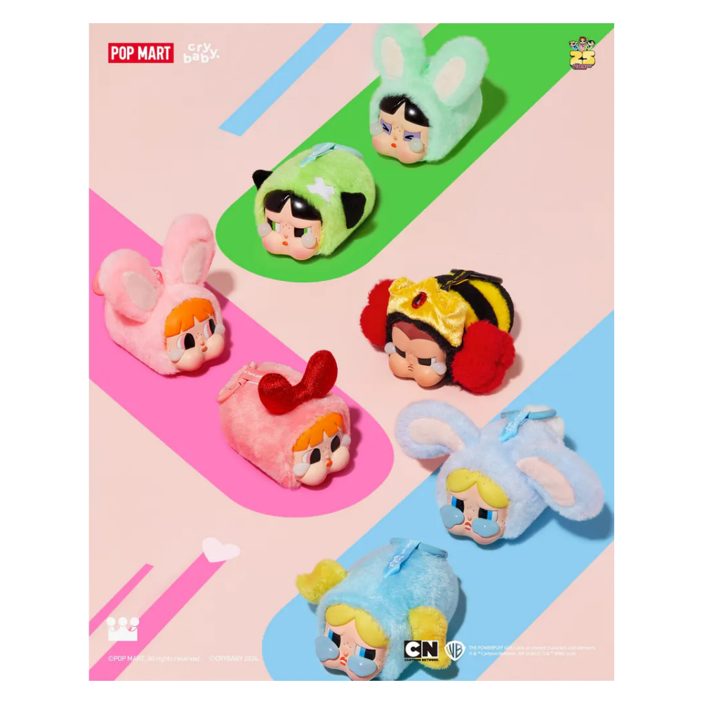 POP MART CRYBABY x 飛天小女警 POWERPUFF GIRLS SERIES FIGURES 搪膠臉毛絨掛飾 盲盒