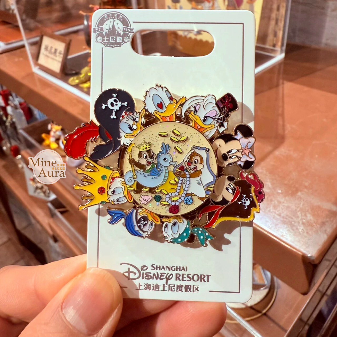 海怪系列 米奇 Mickey 與好友們 立體造型 療癒轉轉 旋轉 徽章 PIN -上海迪士尼樂園