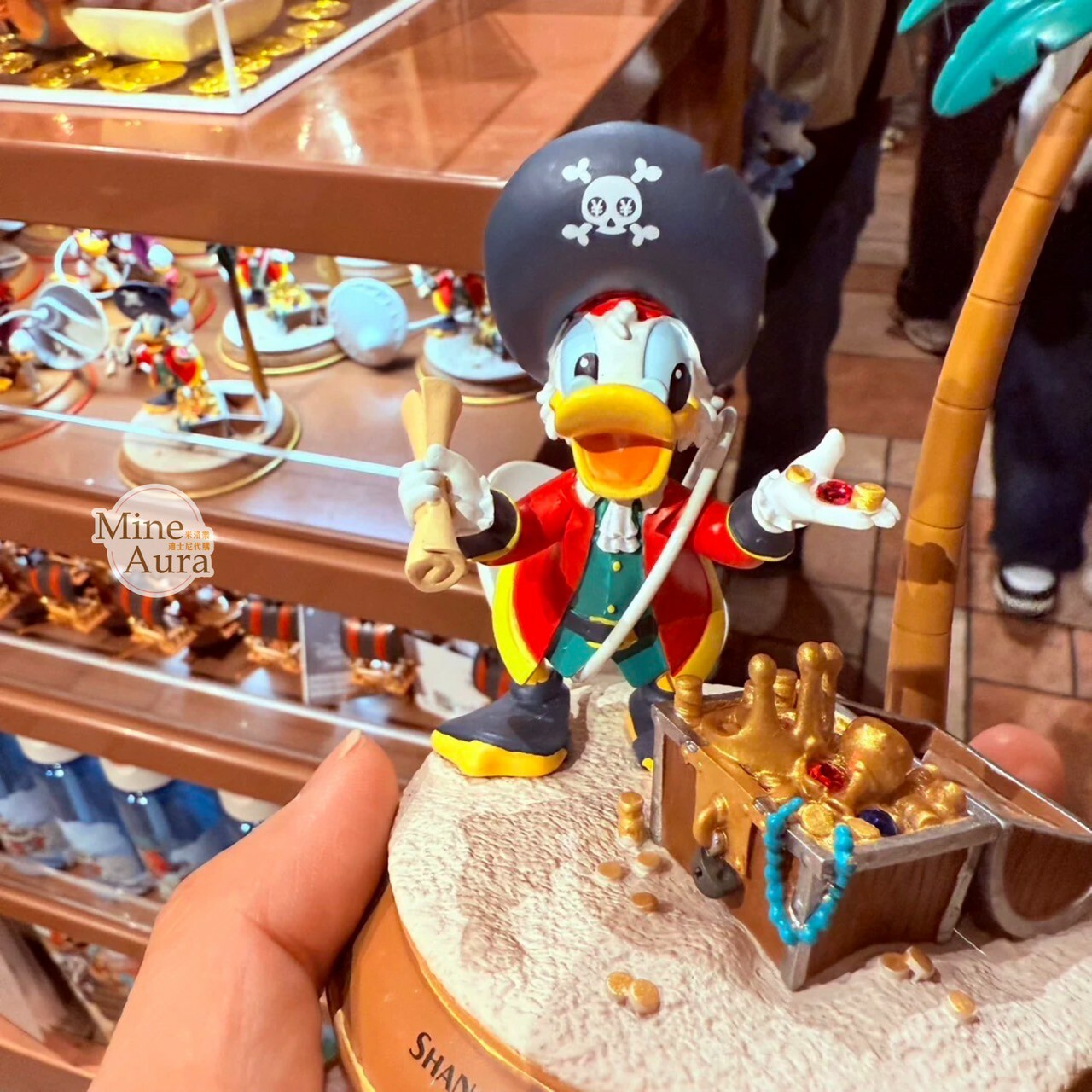 海怪系列 唐老鴨 Donald 椰樹 寶藏箱 場景 造型 相片夾 擺飾品 -上海迪士尼樂園