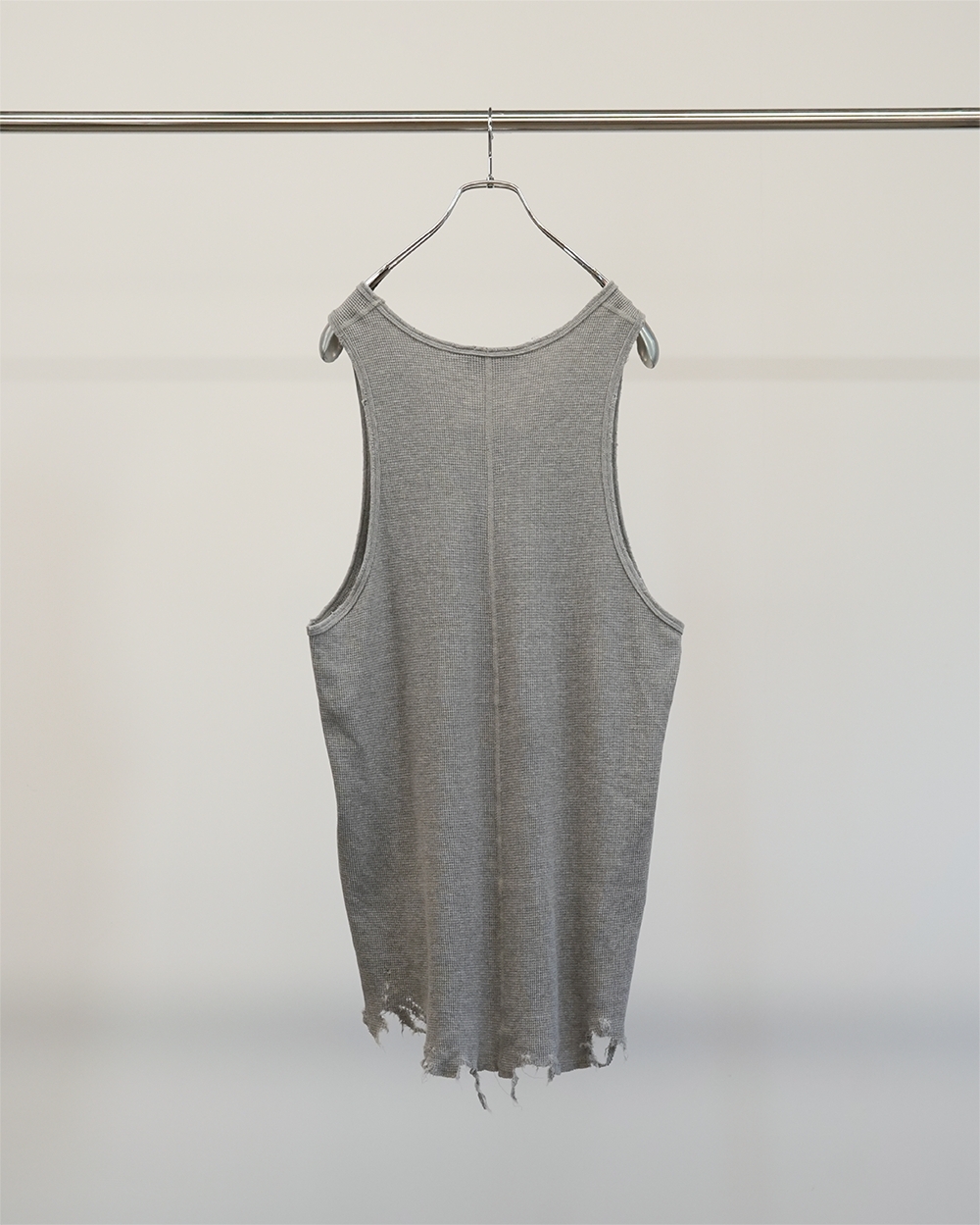 ANCELLM - DAMAGE WAFFLE TANK TOP / 2COLORS