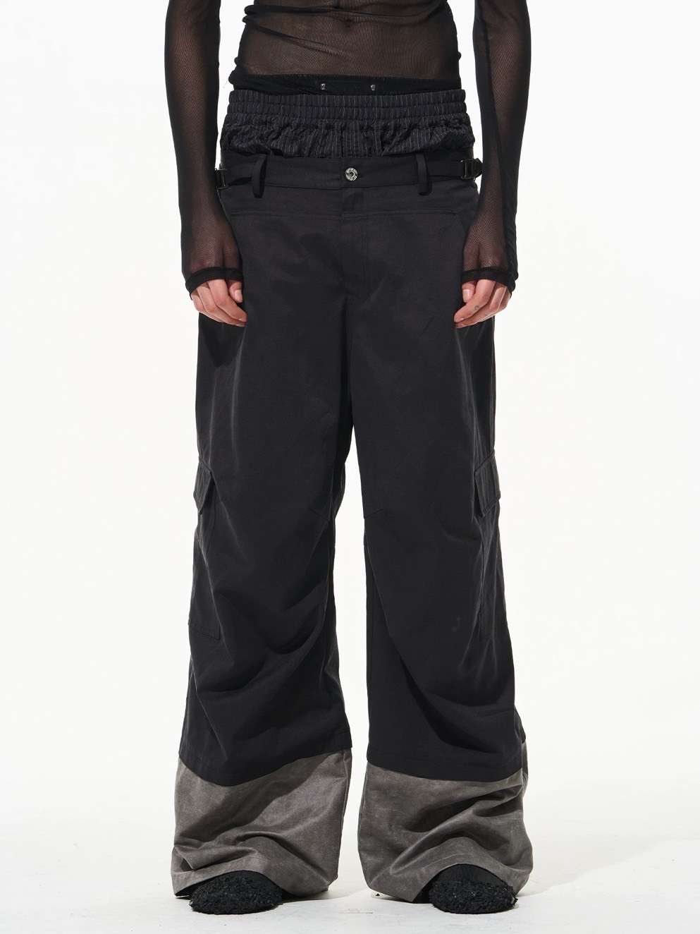 BLINDNOPLAN 解構褲頭 撞色擴形 工裝褲