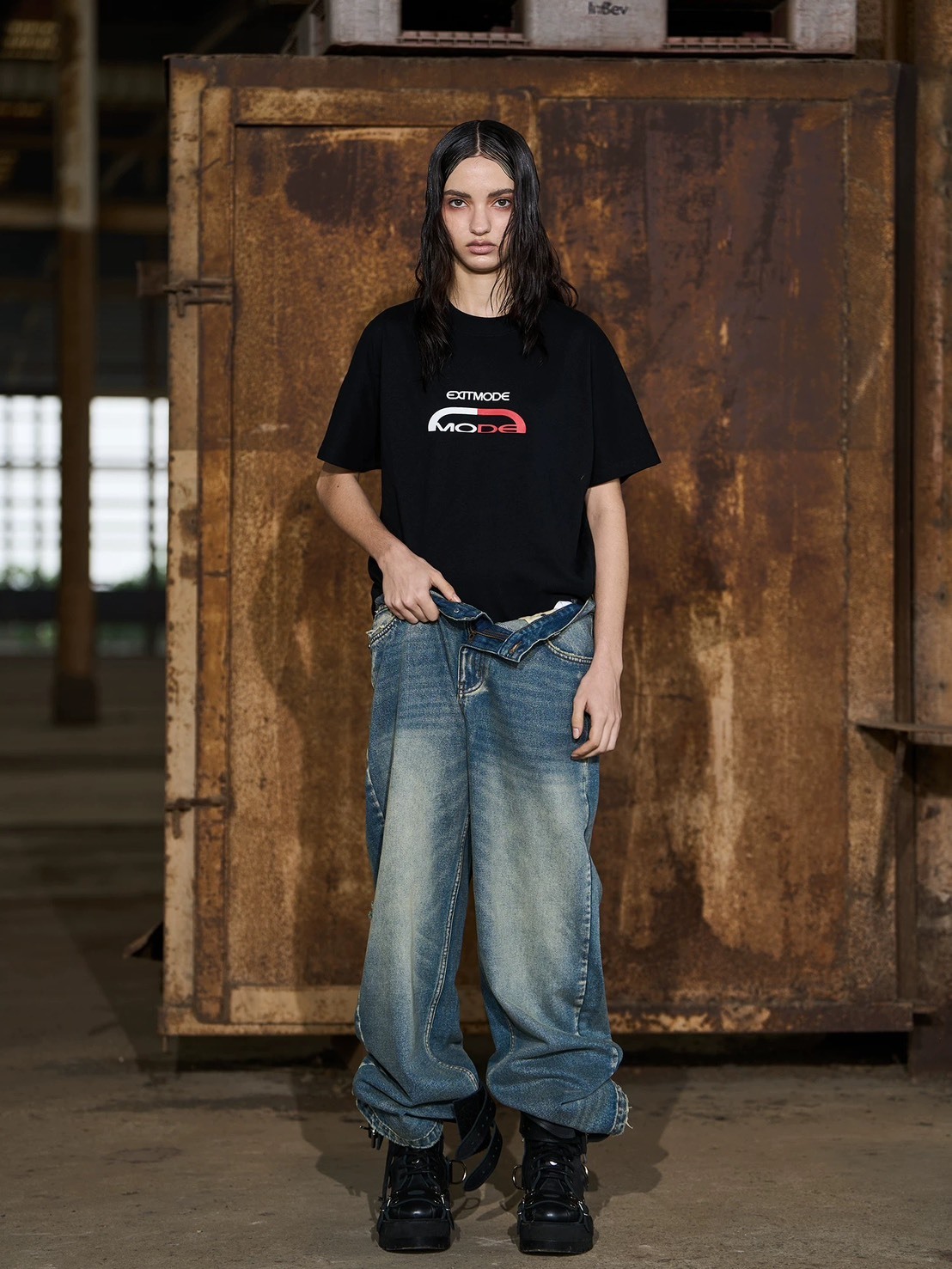 BLINDNOPLAN  懷舊水洗 小破壞 寬鬆直筒 牛仔褲