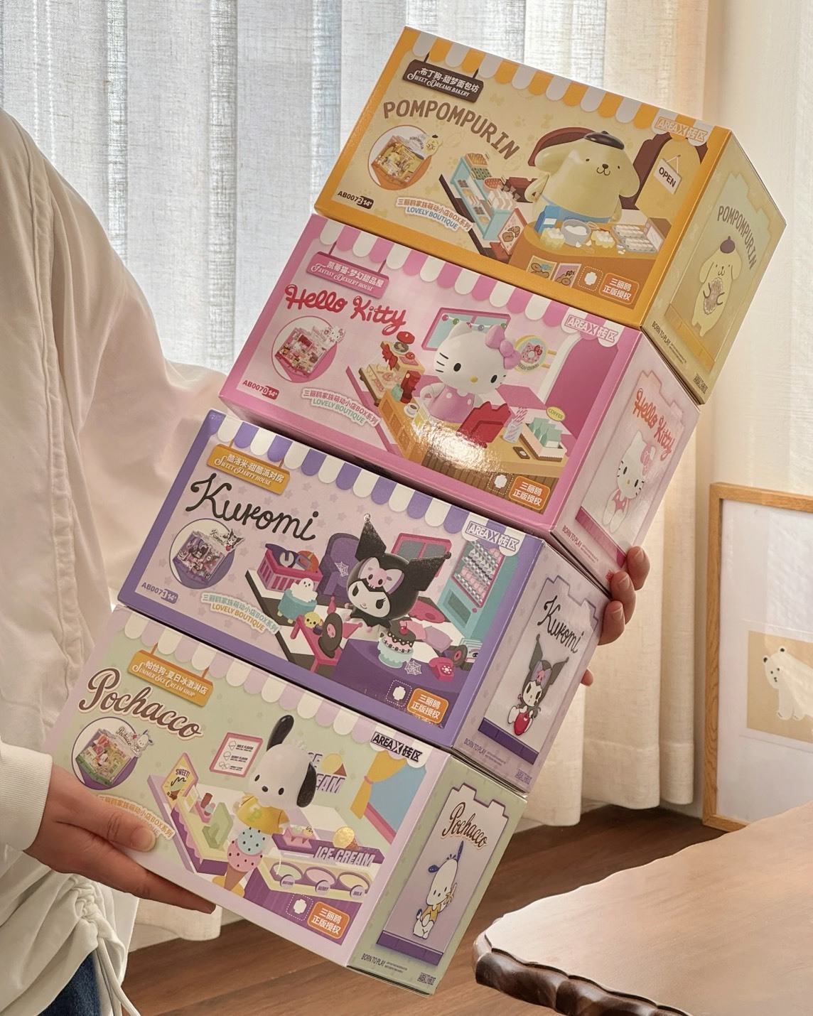 <正版授權>三麗鷗 Areax磚區 夢幻甜品店 積木組 附防塵殼 拼裝