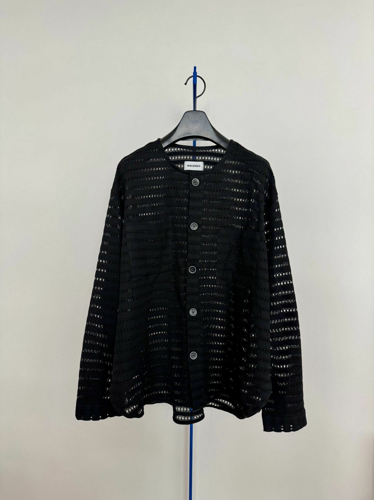 淨色圓領通花長袖恤衫 MALENKII-142S