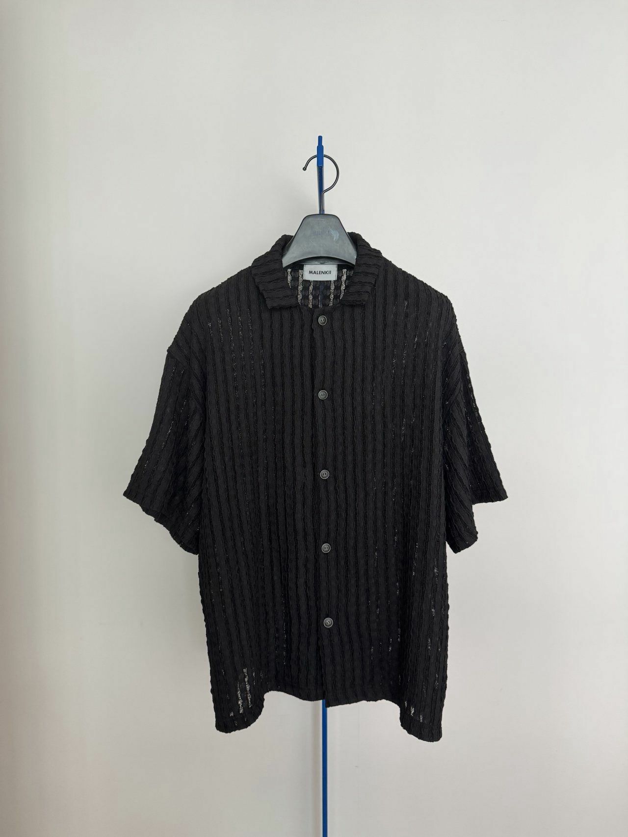 淨色網紋短袖恤衫 MALENKII-149S