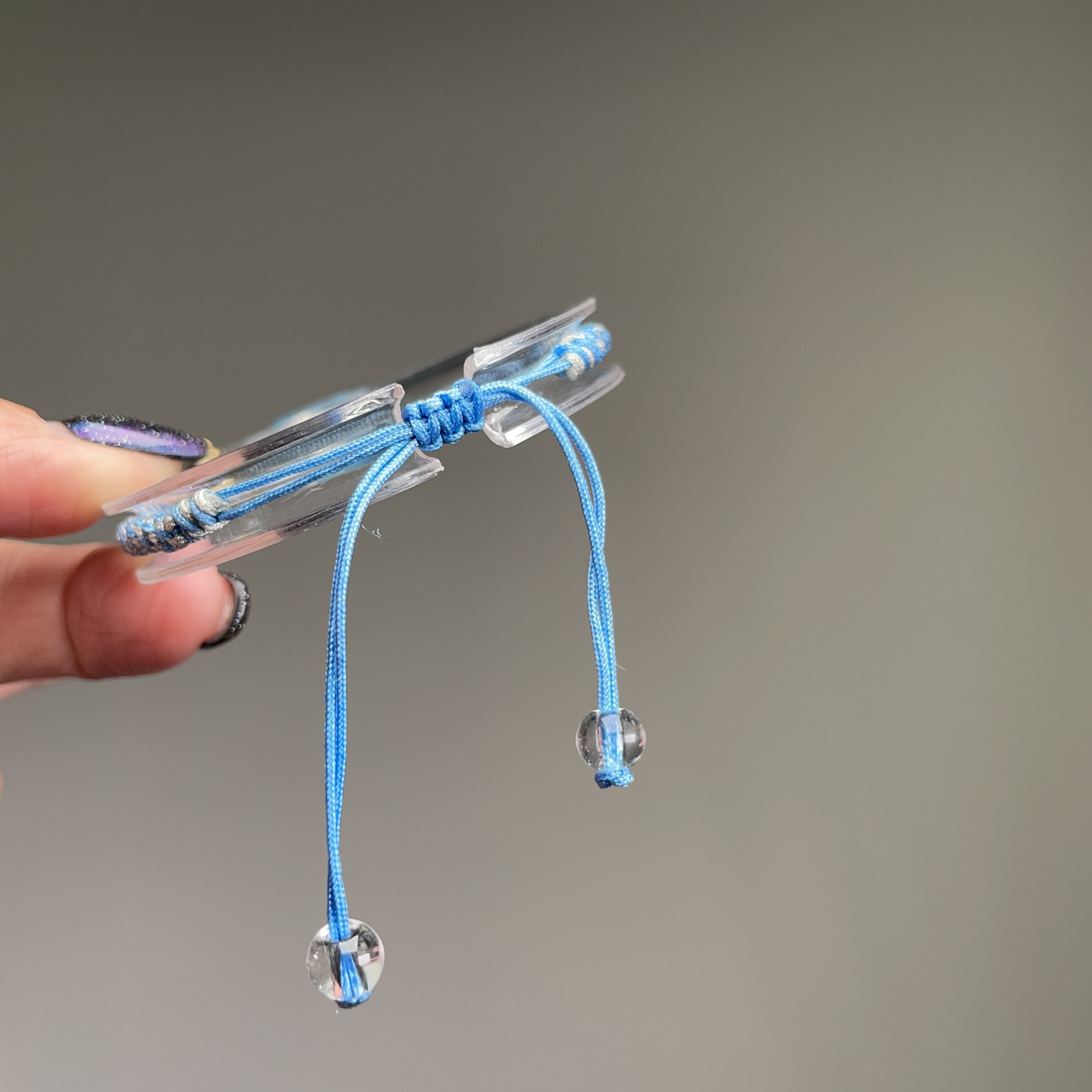 海藍寶貔貅手繩-寬繩帶大吉大利吊牌