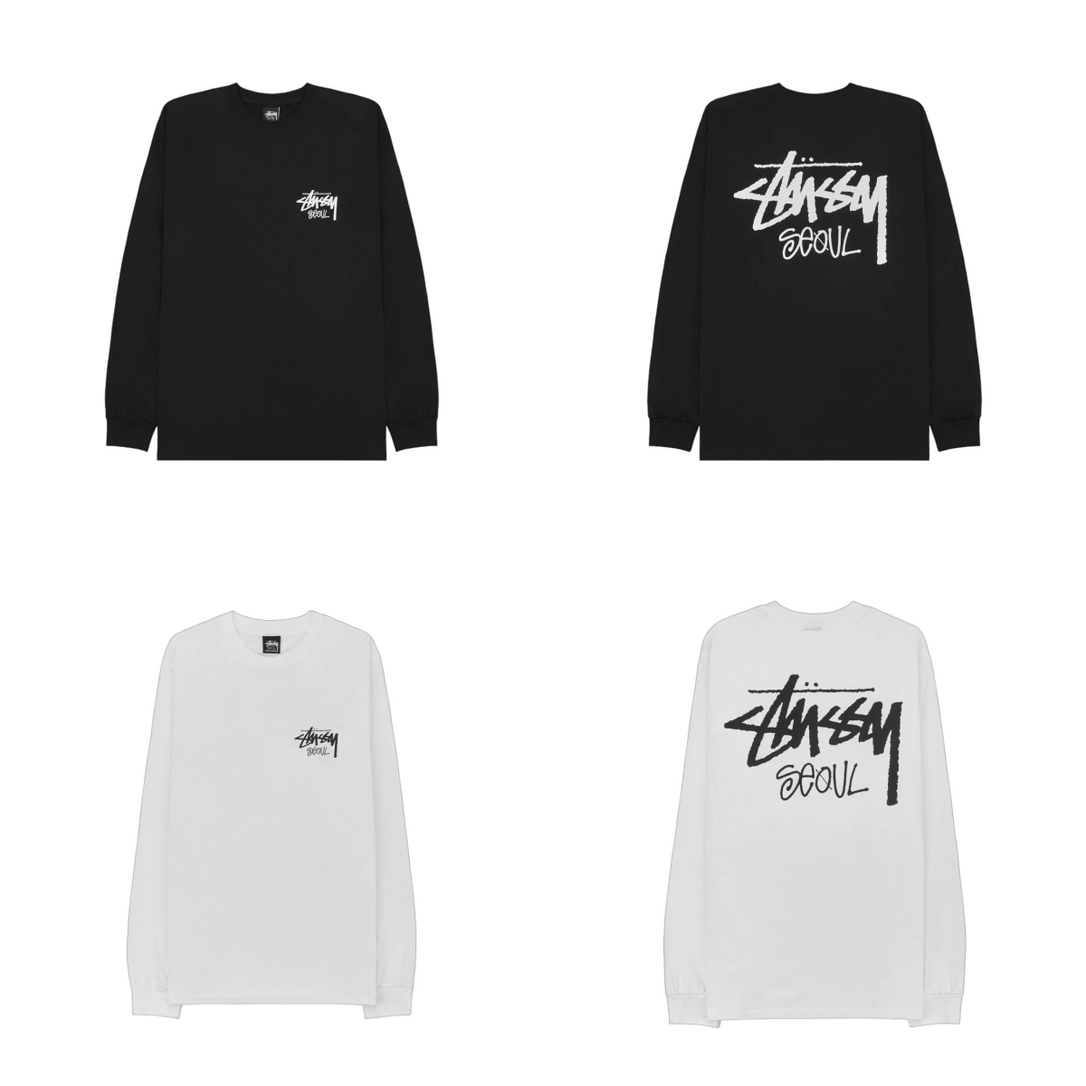 STUSSY STOCK SEOUL LS TEE 城市系列 韓國限定 首爾 字體 長袖