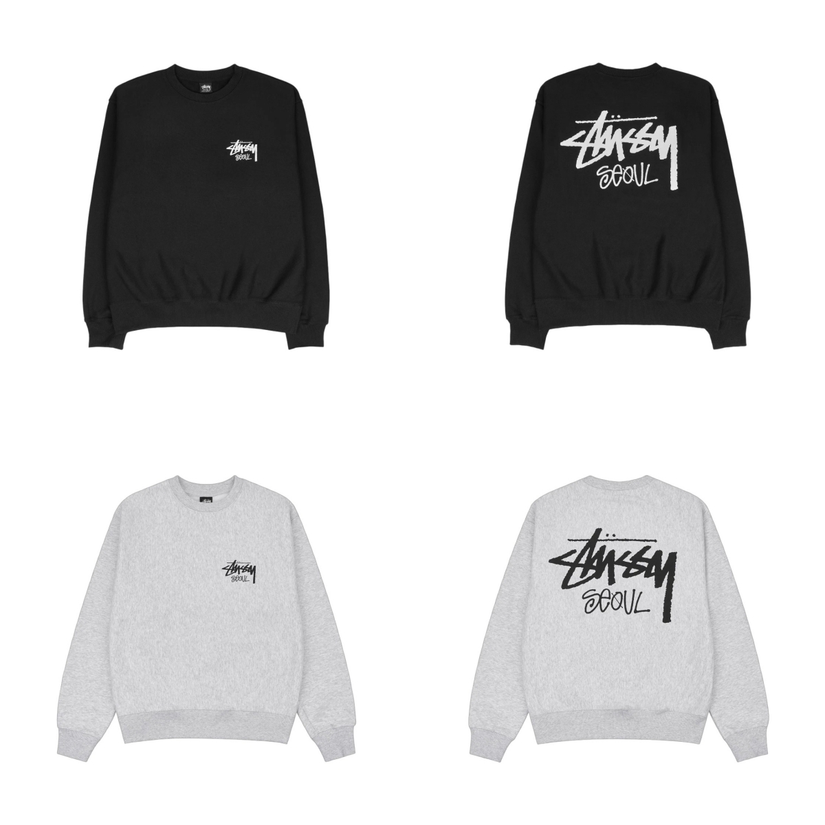 STUSSY STOCK SEOUL CREW 城市系列 韓國限定 首爾 字體 厚長袖