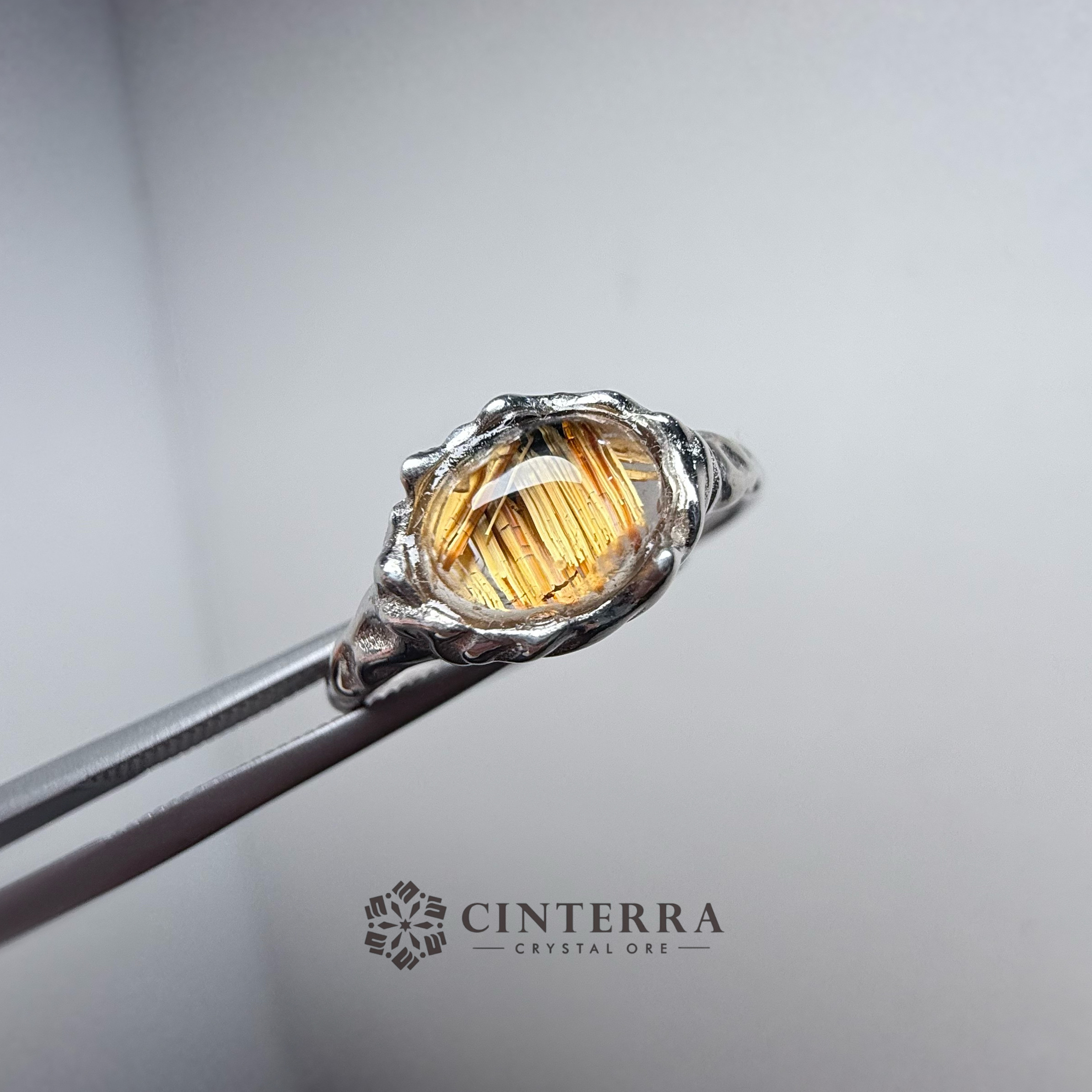 熔岩巨美系列-鈦晶925純銀戒