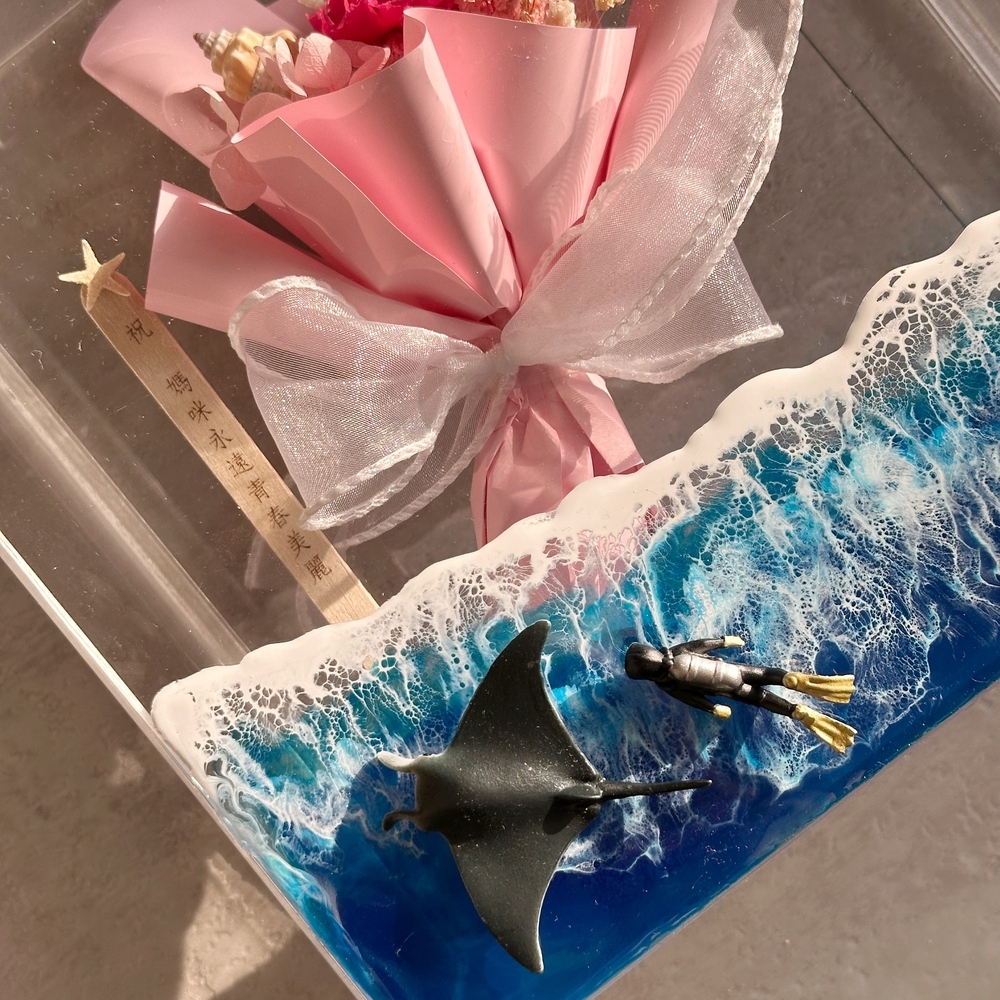 母親節禮物康乃馨海浪手提花盒