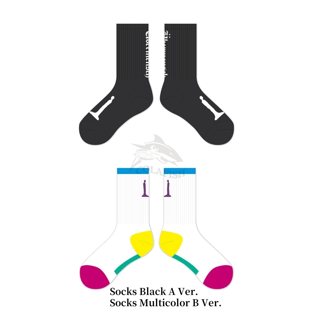 G-DRAGON Ubermensch Socks A/B Ver.  Black/Multicolor 襪子