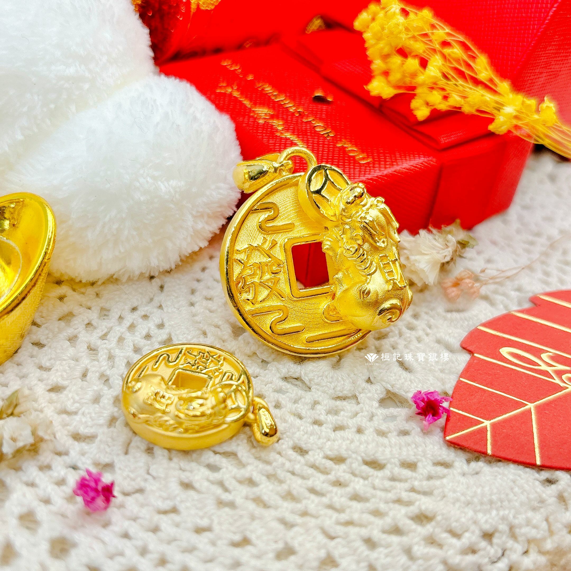 招財錢母貔貅 黃金墜子