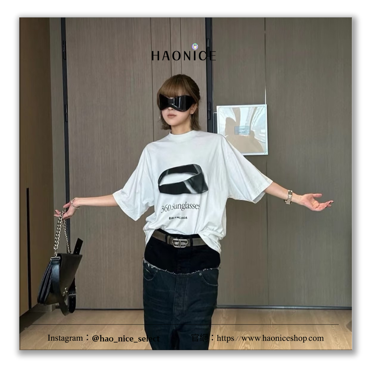 【HAO NICE】25SS上海經銷商🔥Balenciaga 巴黎世家 時尚配件系列 太陽眼鏡圖樣 短袖 短T