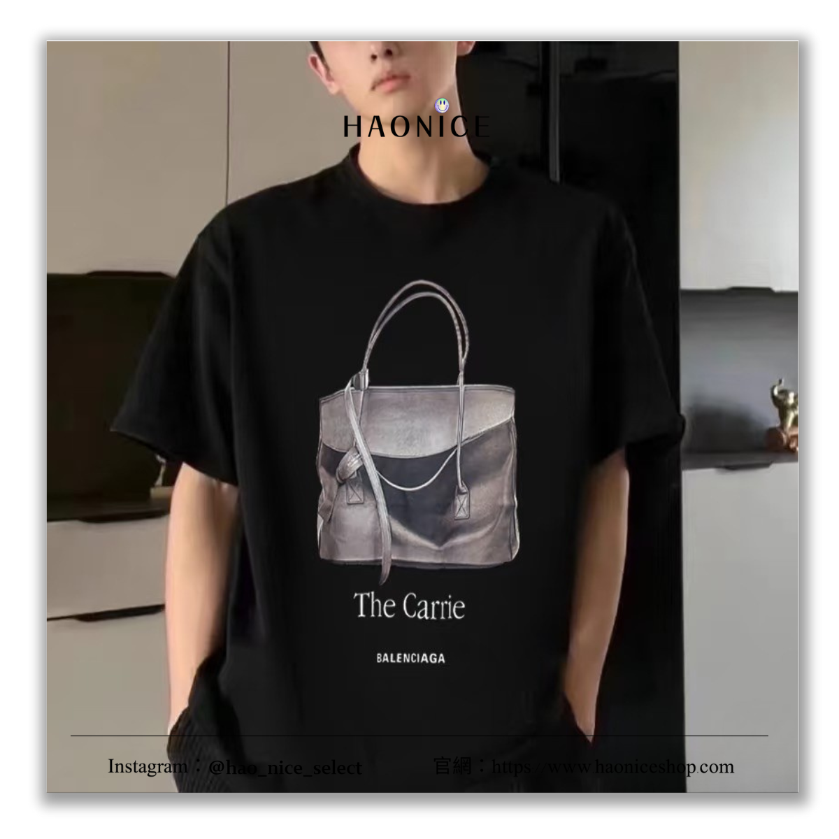 【HAO NICE】25SS上海經銷商🔥Balenciaga 巴黎世家 時尚配件系列 手繪手提包圖樣 短袖 短T