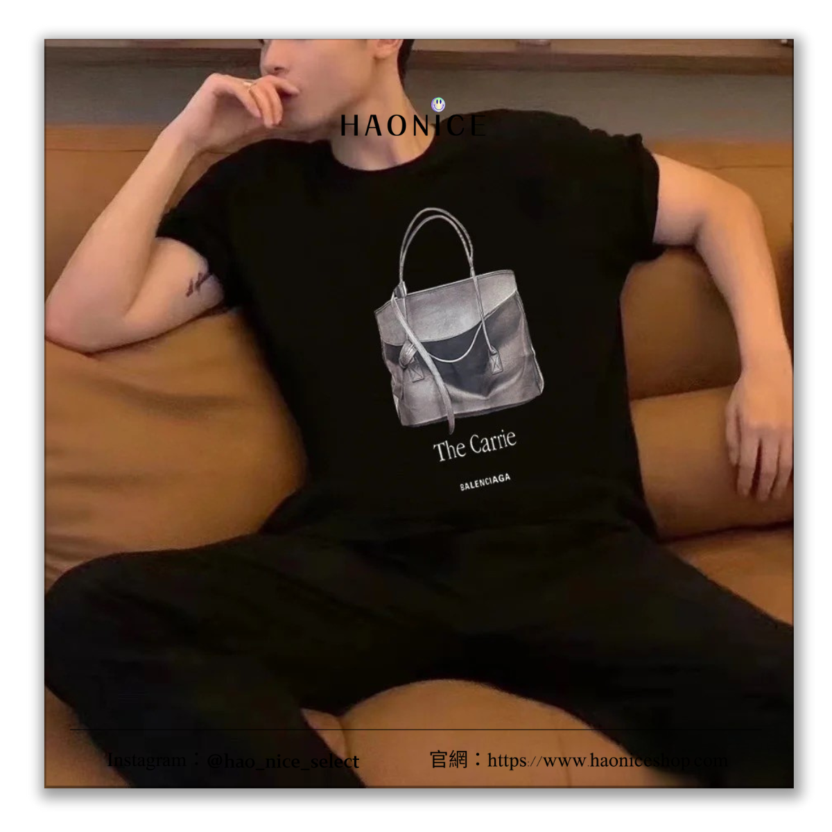 【HAO NICE】25SS上海經銷商🔥Balenciaga 巴黎世家 時尚配件系列 手繪手提包圖樣 短袖 短T