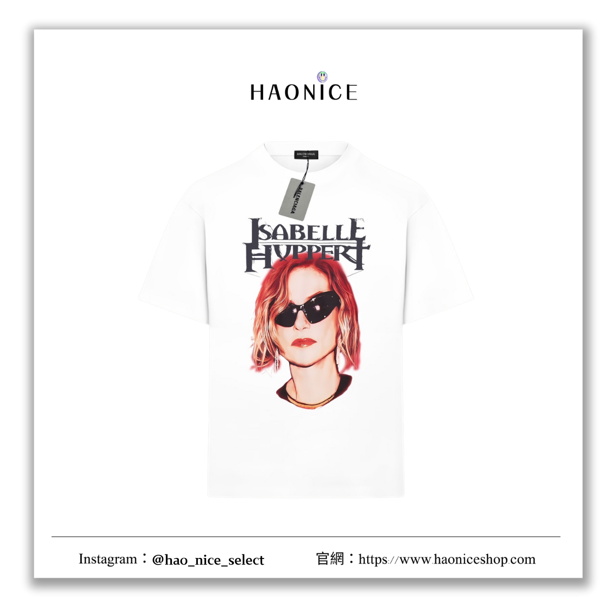 【HAO NICE】25SS上海經銷商🔥Balenciaga 巴黎世家 品牌大使系列 ISABELLE HVPPERT人像 簽名短袖 短T