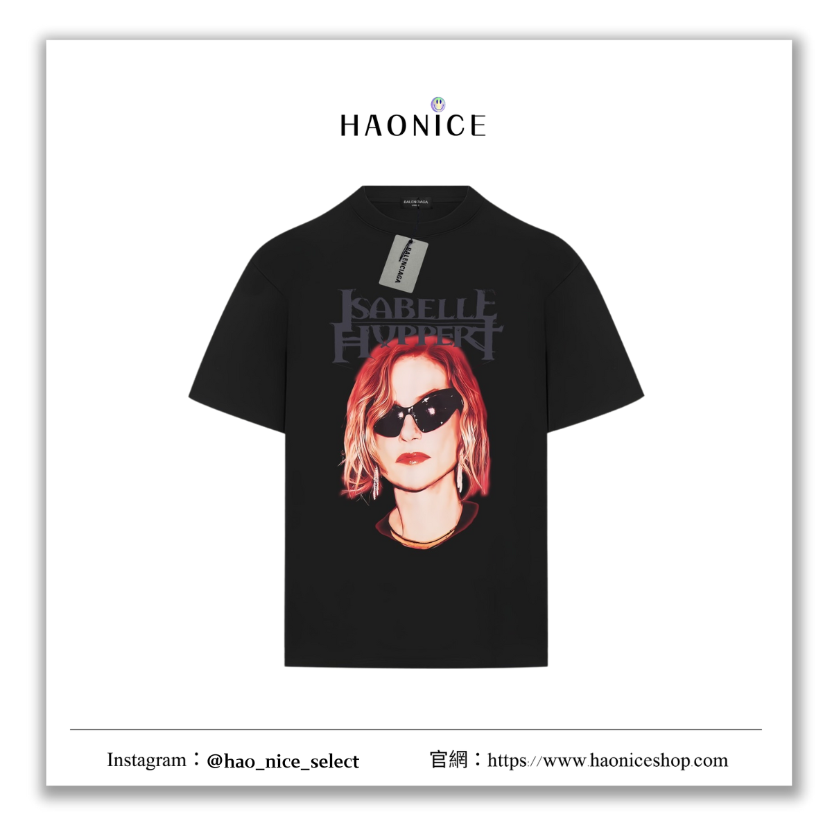 【HAO NICE】25SS上海經銷商🔥Balenciaga 巴黎世家 品牌大使系列 ISABELLE HVPPERT人像 簽名短袖 短T