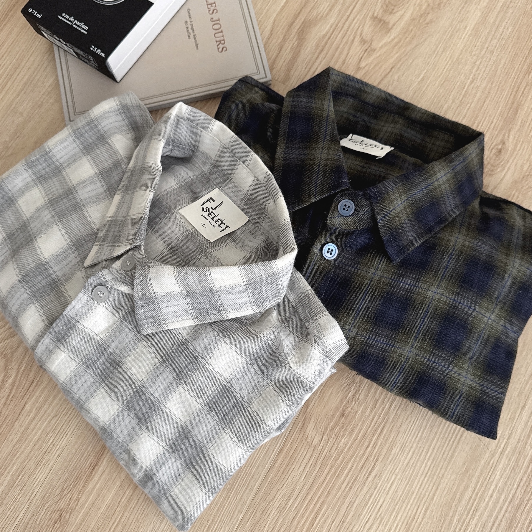 （現貨）售完不補 LT003 復古 寬鬆 格紋 雙口袋 長袖襯衫