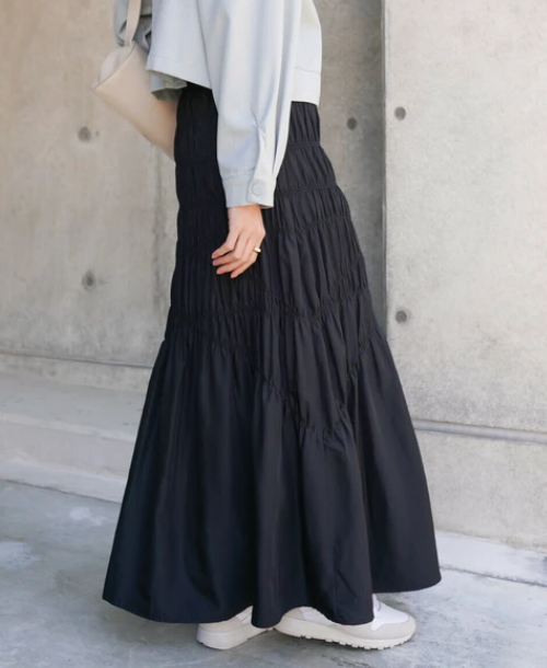 塔夫綢褶皺百褶裙