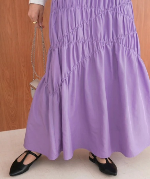 塔夫綢褶皺百褶裙