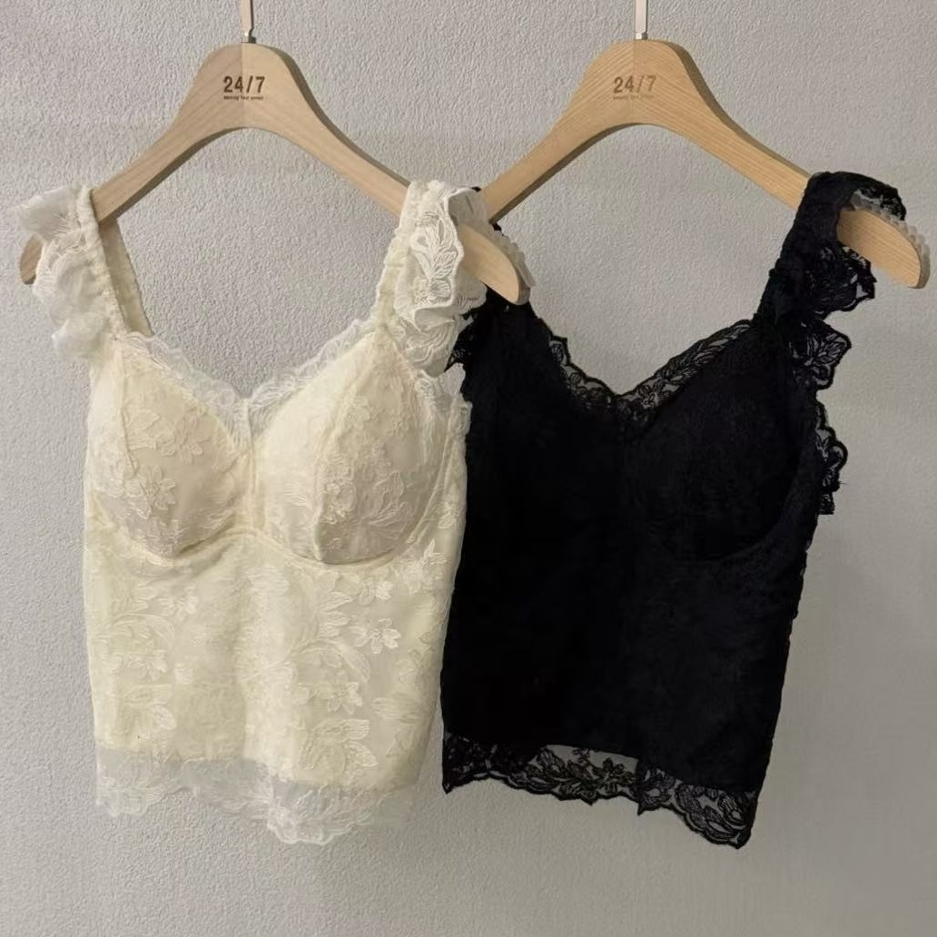 蕾絲美肩襯墊背心