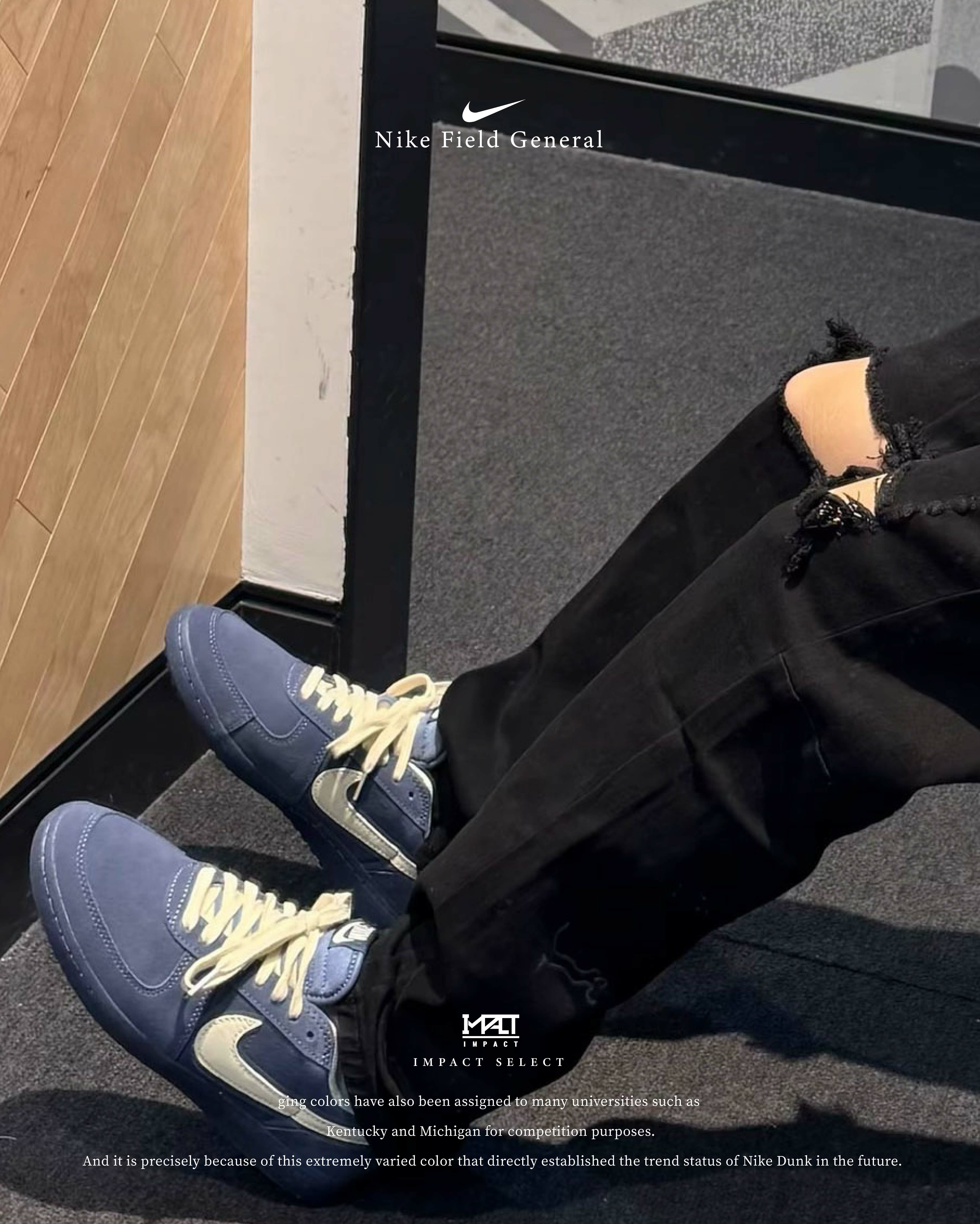 Nike Field General 藏藍 藍色 米白 麂皮 男鞋 德訓鞋 IF0666-400