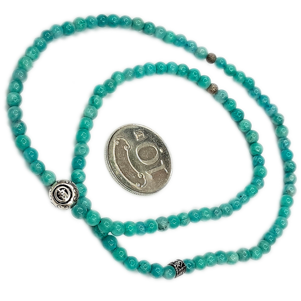 嗡{925純銀}&天河石108念珠5mm【十方】154596