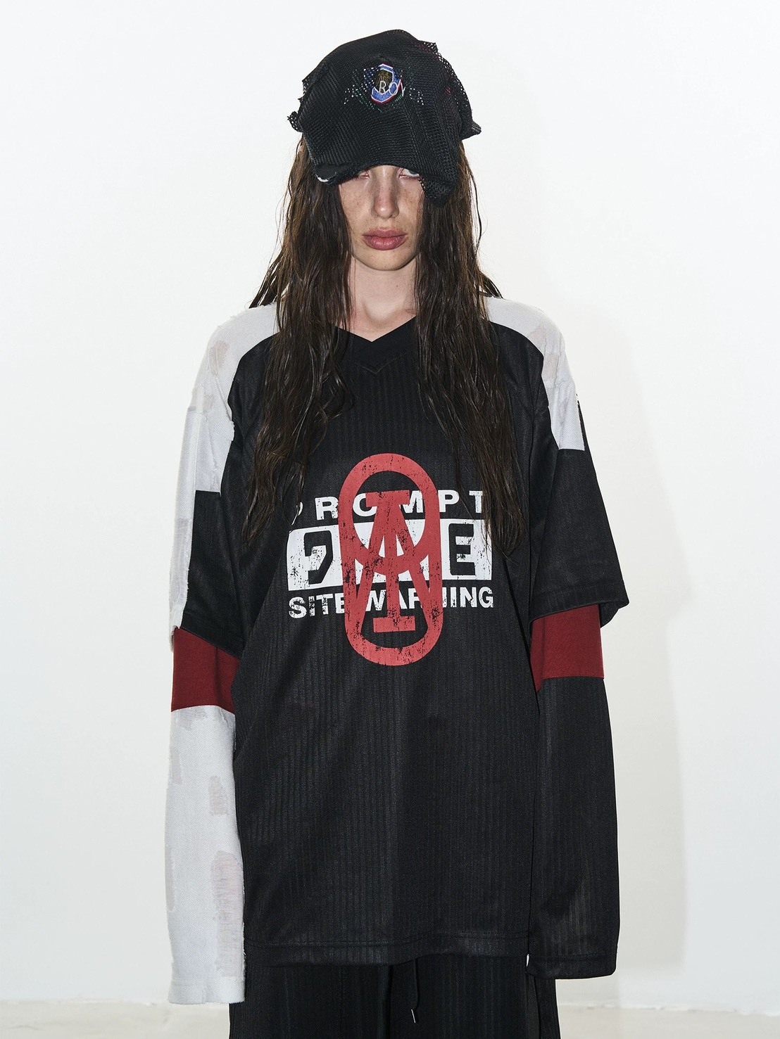 BLINDNOPLAN  假兩件 運動球衣T