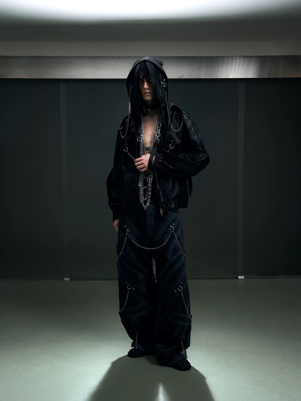 BLINDNOPLAN 交錯鎖鏈  水洗工裝長褲