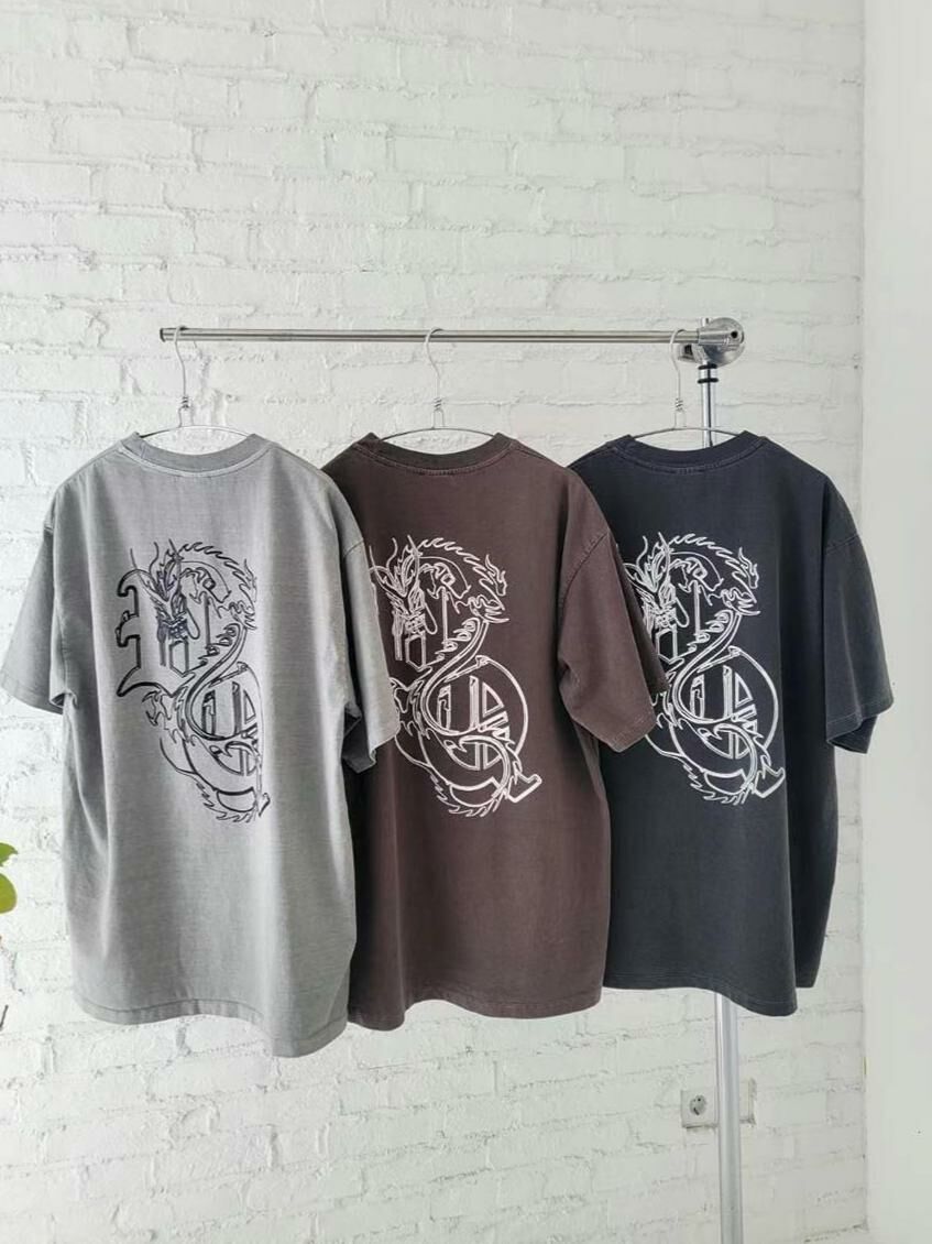 洗水英文字圖案短袖Tee VENTIQUE-045T