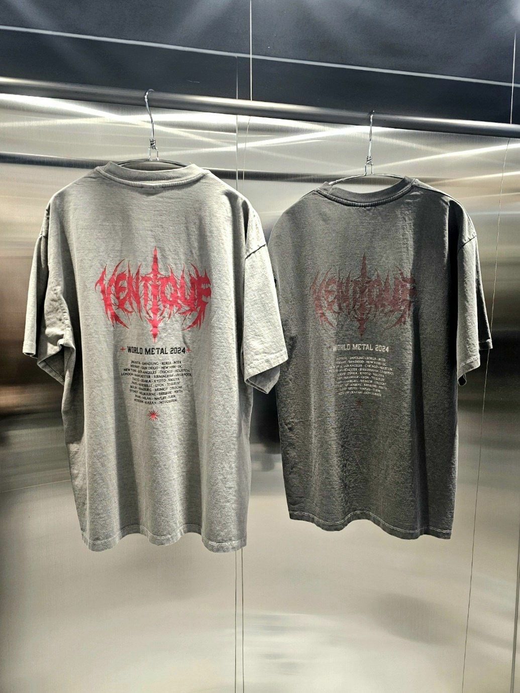 洗水英文字圖案短袖Tee VENTIQUE-049T