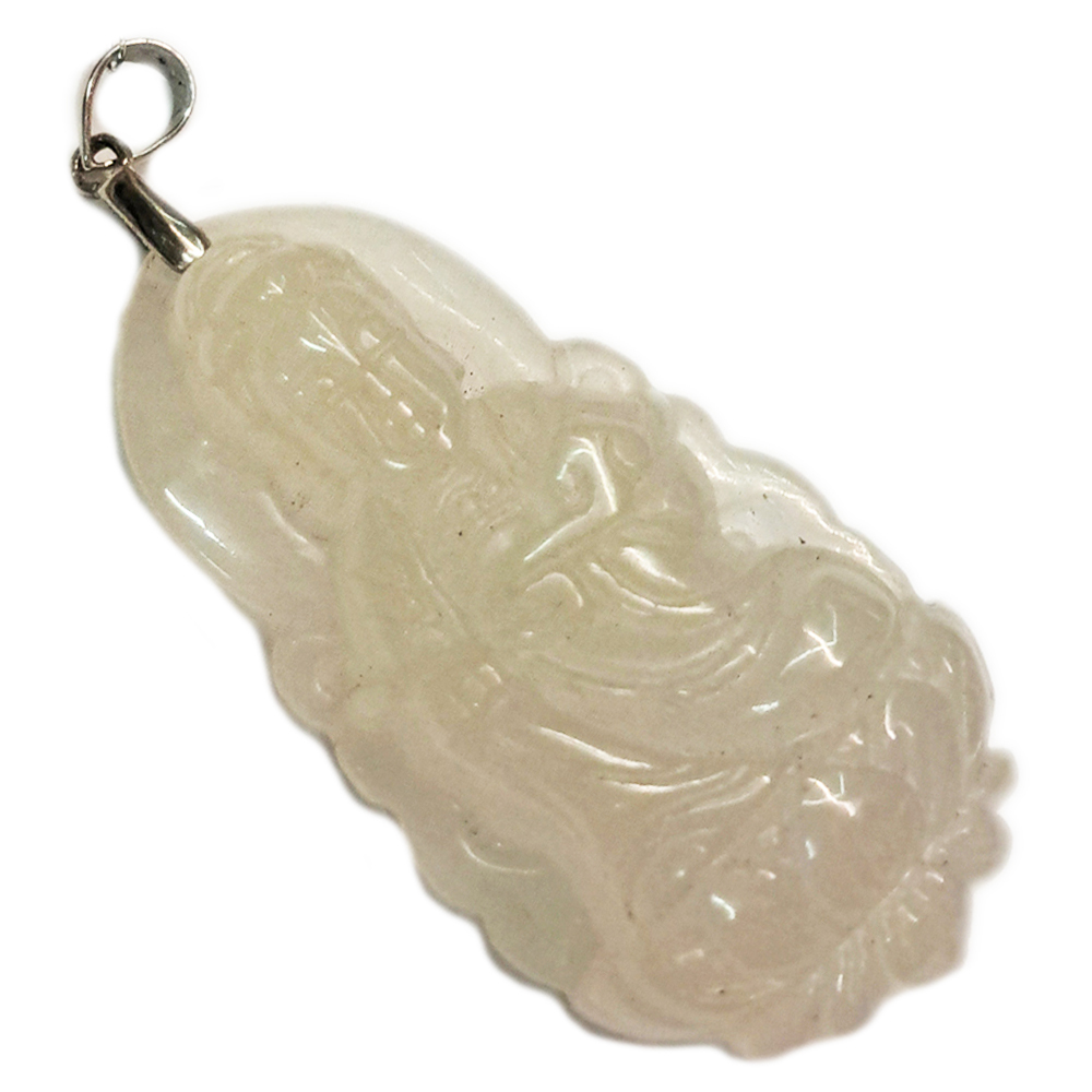 自在觀音玉珮鑲925銀墜【十方】148697