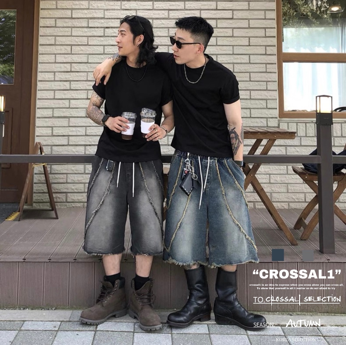 不修邊設計七分牛仔短褲