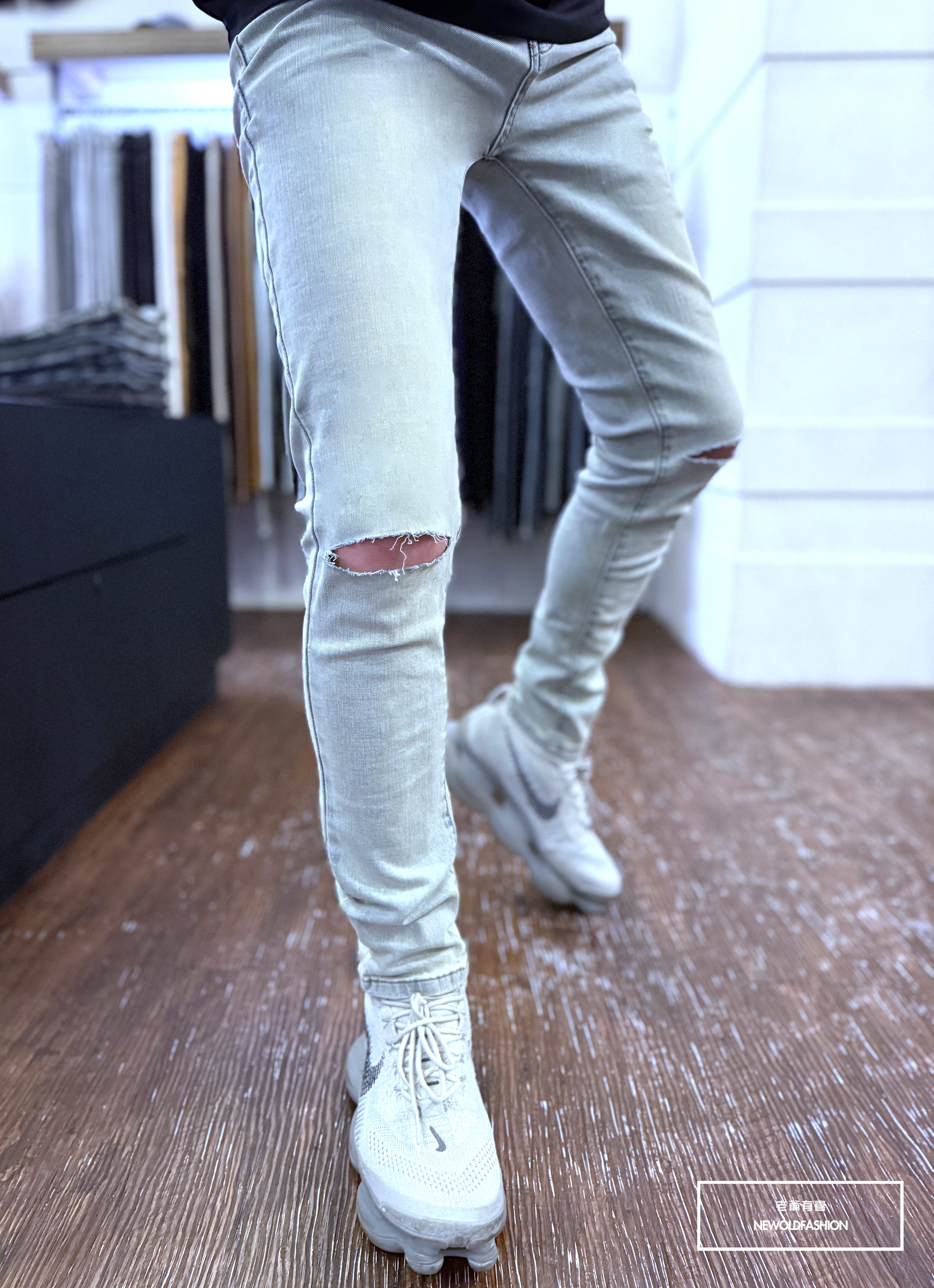 『新品上市』重磅水洗刀割小直筒褲(NOF25043071)