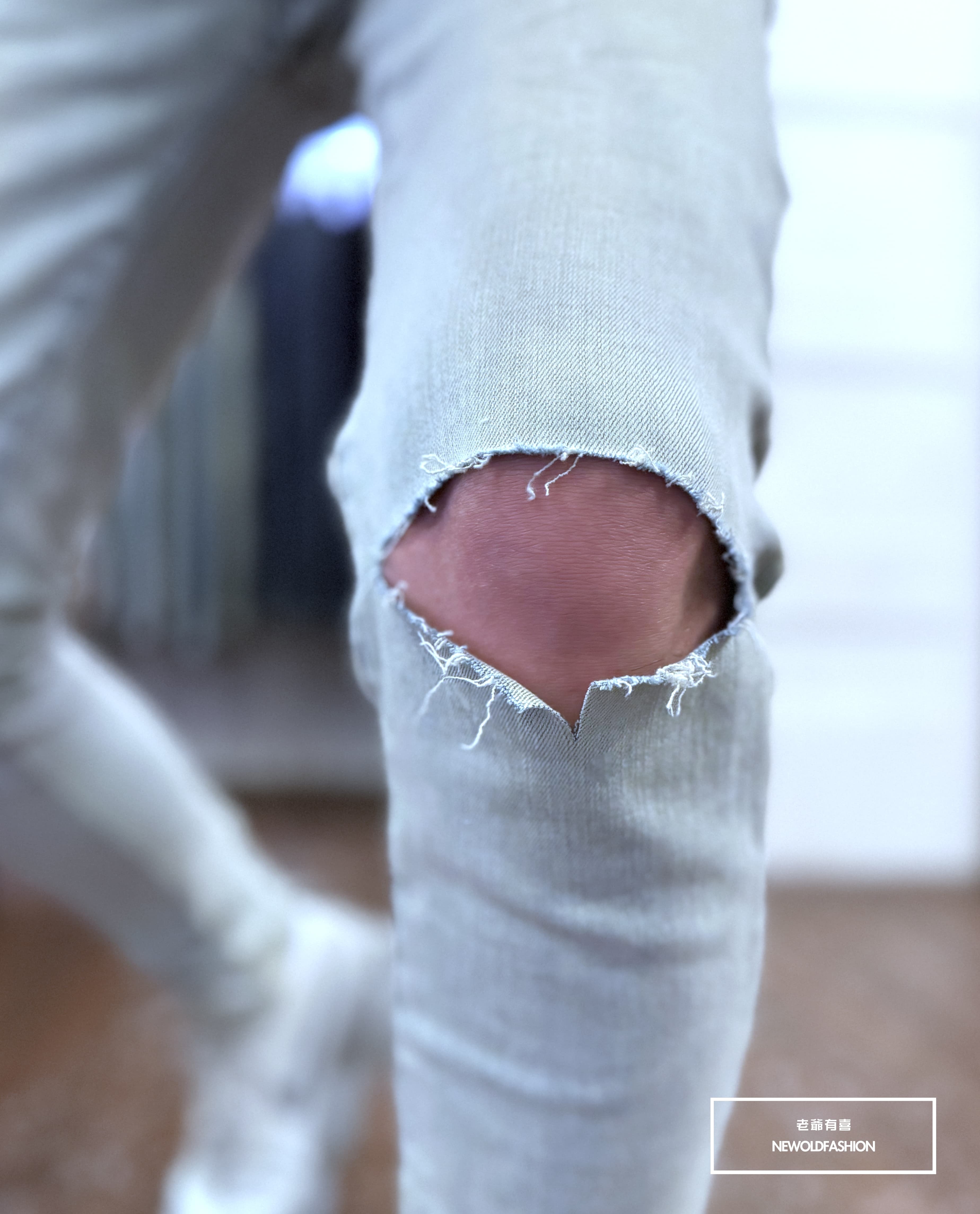 『新品上市』重磅復古水洗T字破壞小直筒褲(NOF25043079)