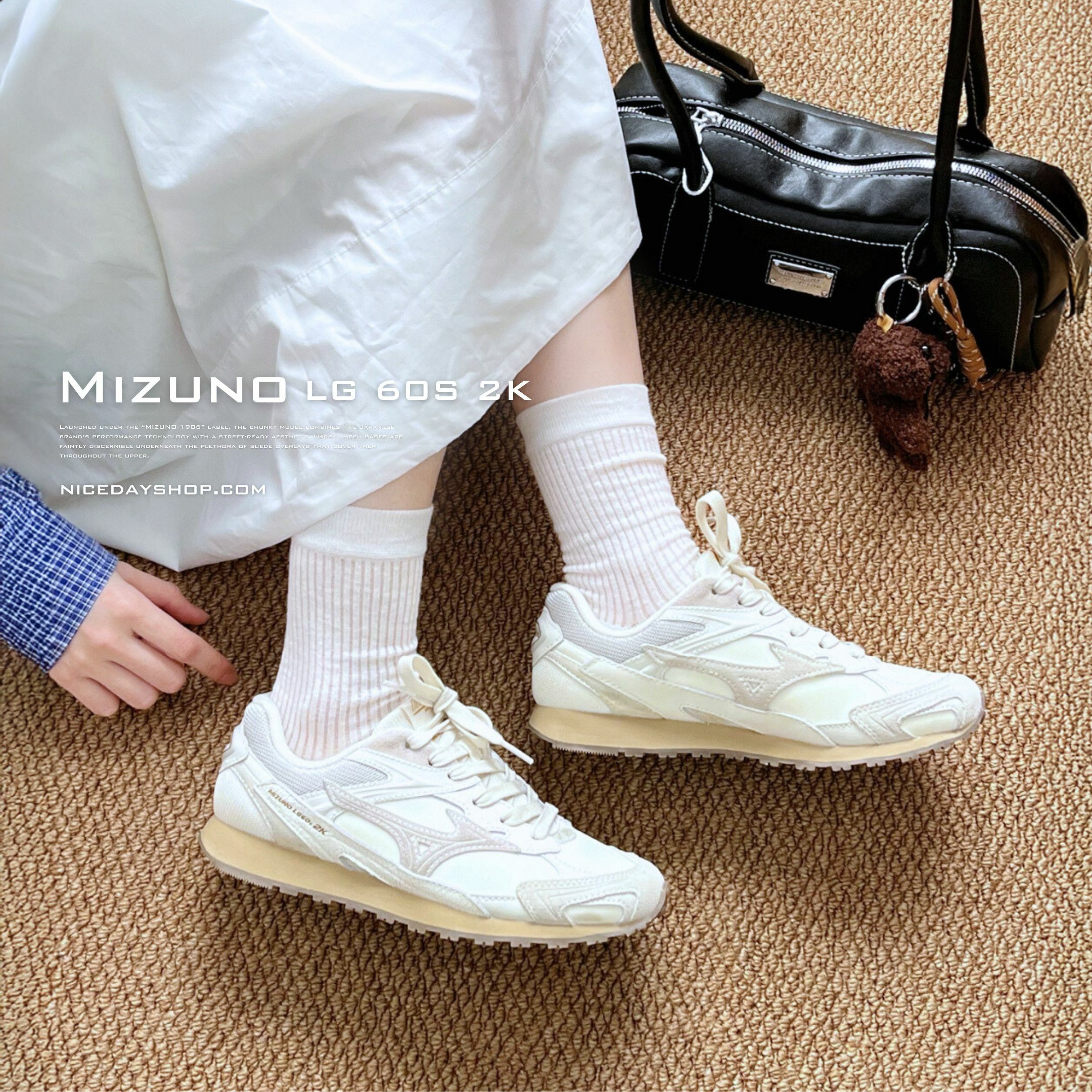 NICEDAY 代購 Ｍizuno LG 60S 2K 做舊 米白 淺咖啡 摩卡 復古 德訓鞋 男鞋 女鞋 D1GH242103