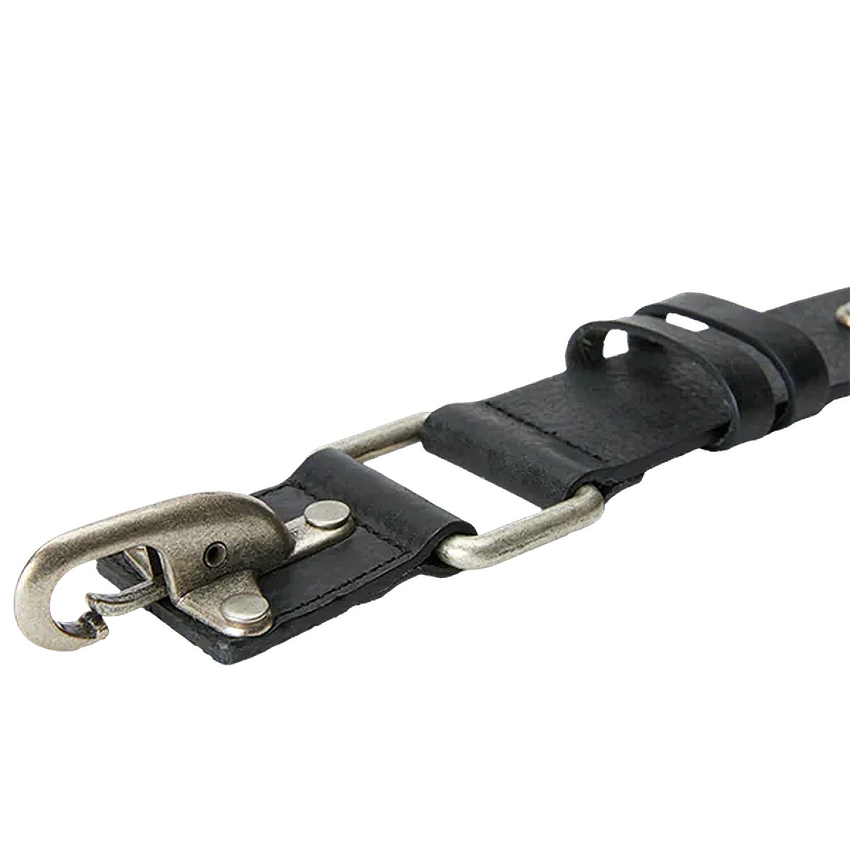 Thug Club｜SS25 – Full Metal Leather Belt (Black / Brown)