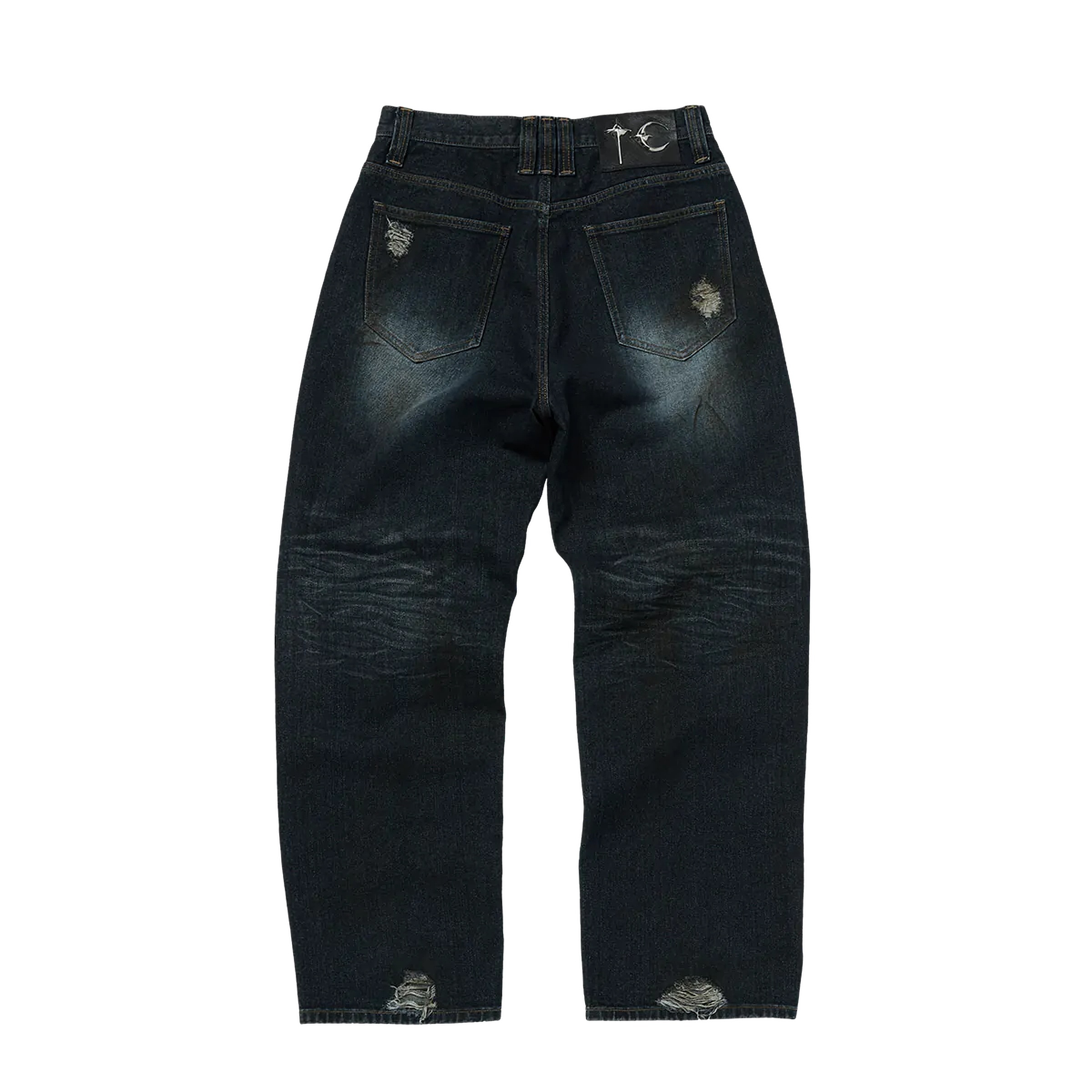 Thug Club｜SS25 – Burn Down Denim Pants (Blue)