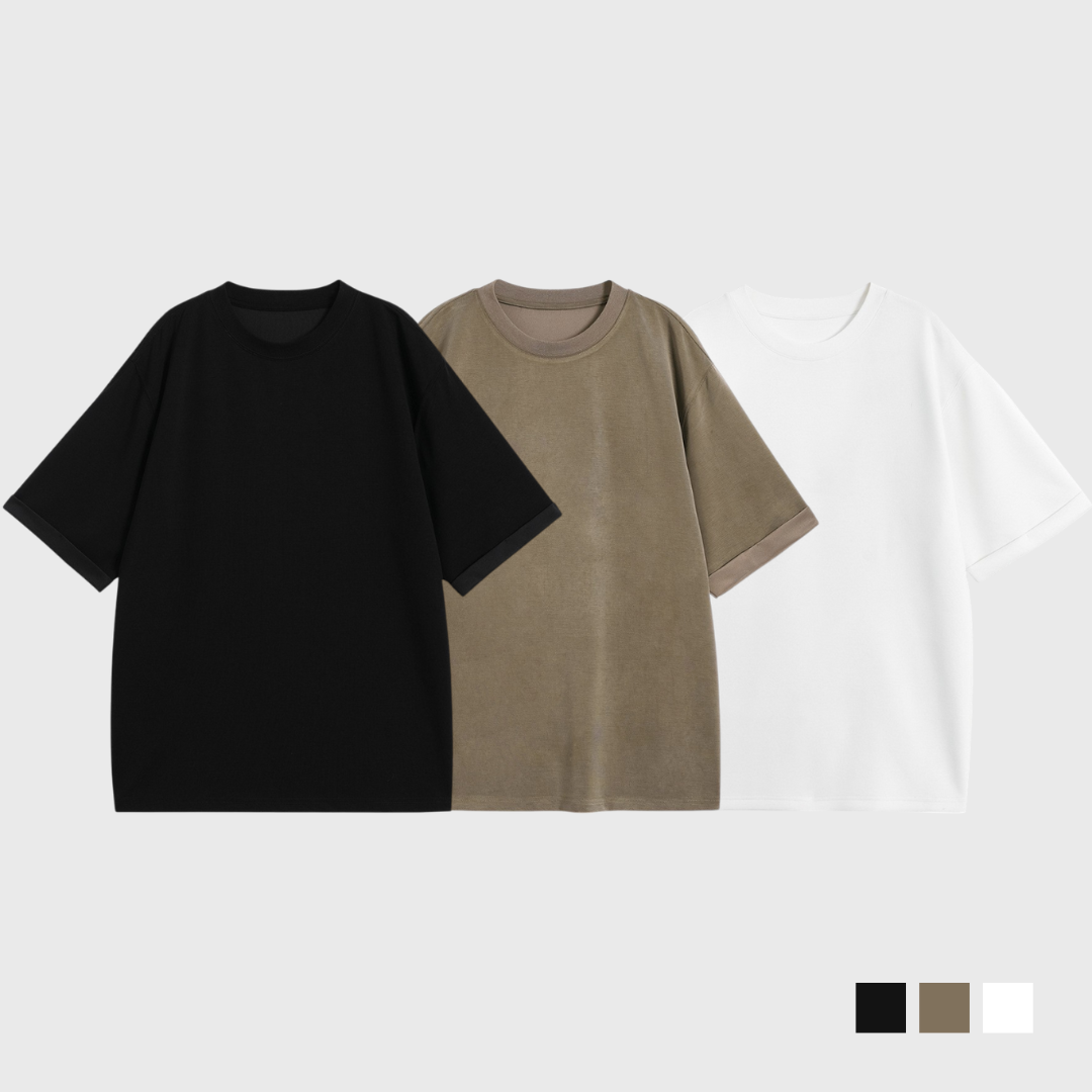 折袖親膚彈性短T