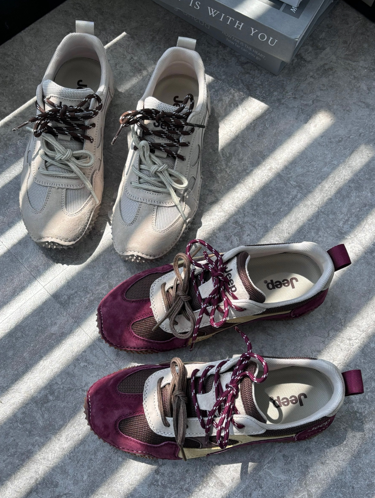 JEEP 雙鞋帶設計款(灰/安可拉紅)