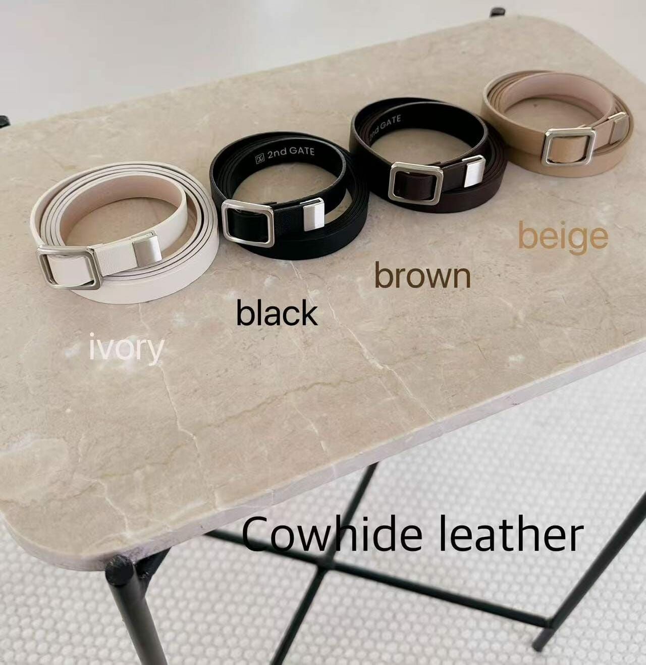 SG4138 細幼方扣牛皮帶