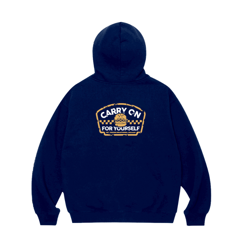 CARRYON x Littop 聯名 24FW Hoodie 420g 重磅帽T 海軍藍