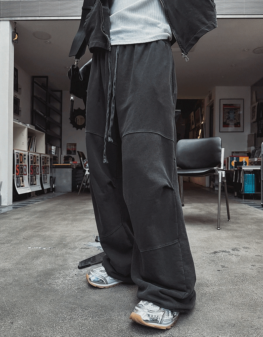 水洗休閒抽繩棉褲運動褲