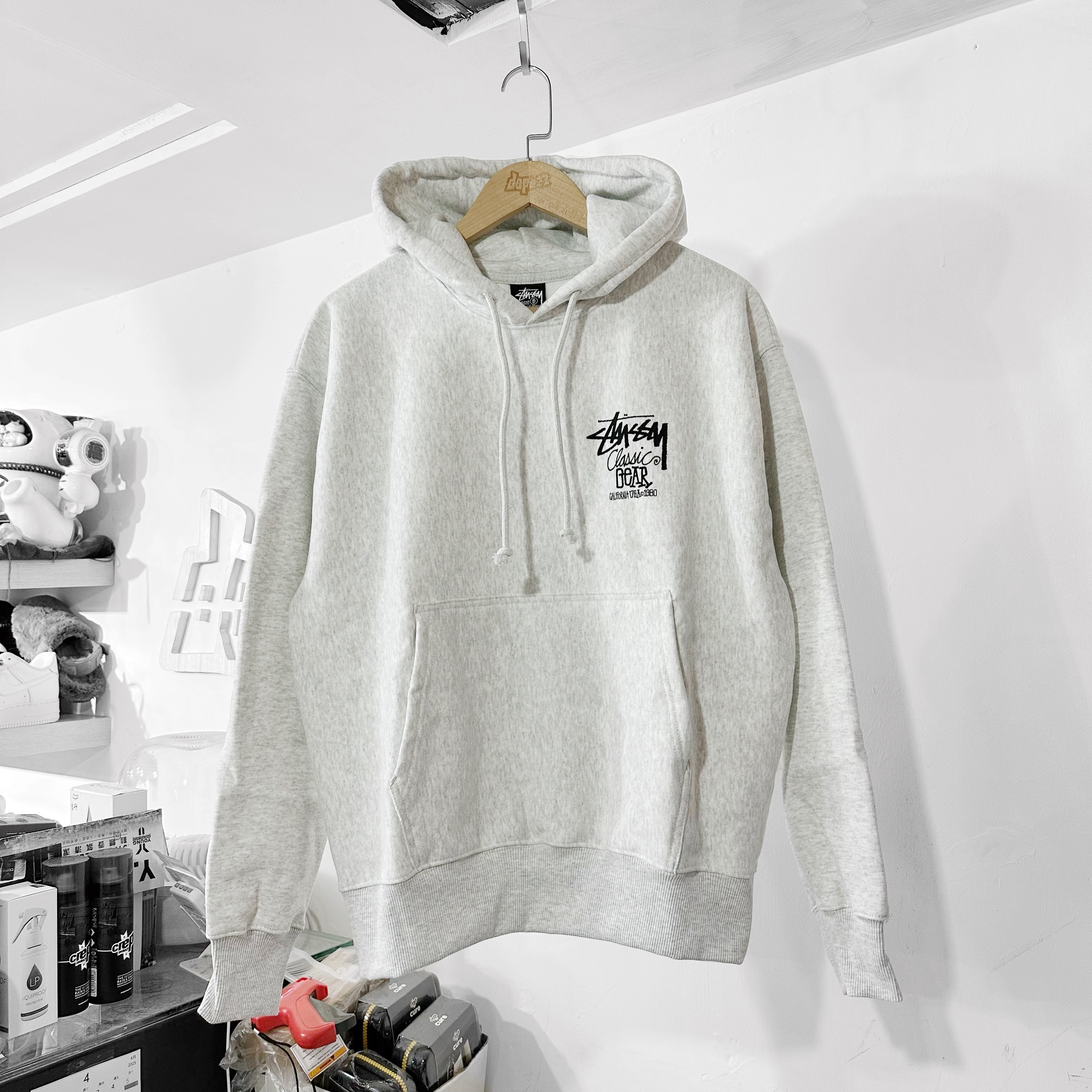 STUSSY SS25 CLASSIC GEAR HOODIE 衛衣 Ash Grey