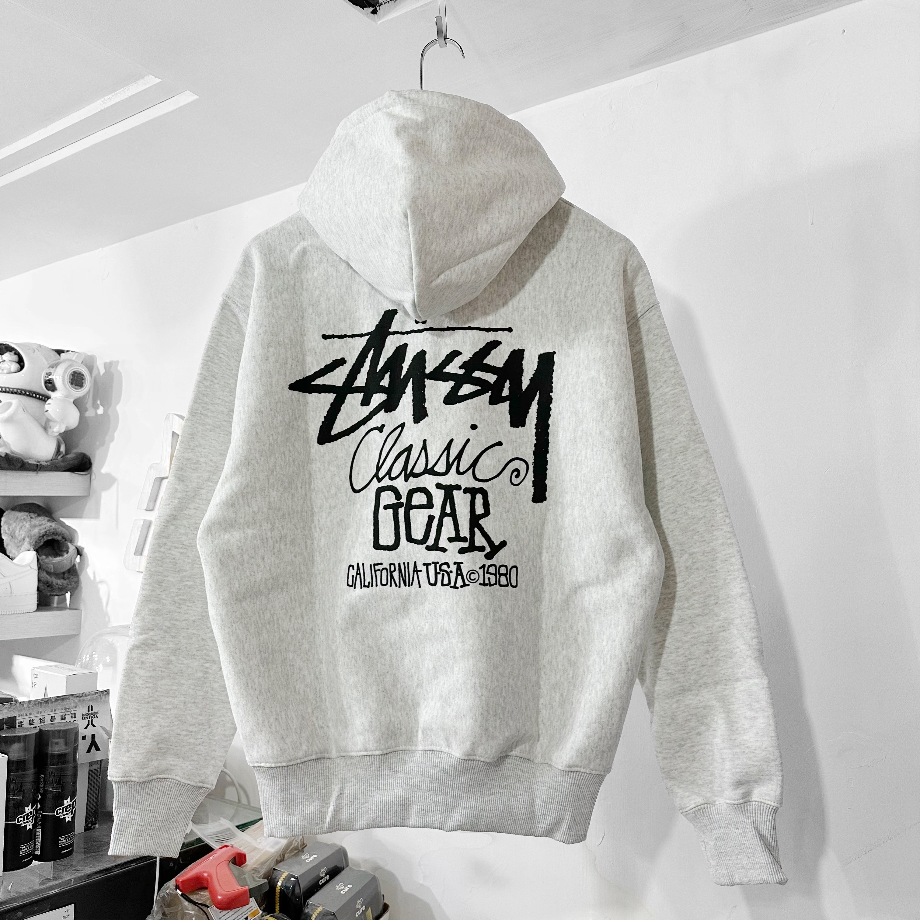 STUSSY SS25 CLASSIC GEAR HOODIE 衛衣 Ash Grey