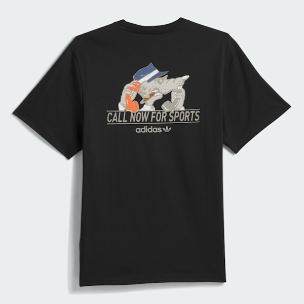 ADIDAS 短T CALL SPORTS TEE 黑色 土狼塗鴉 口袋T 短袖 中性 JD2829