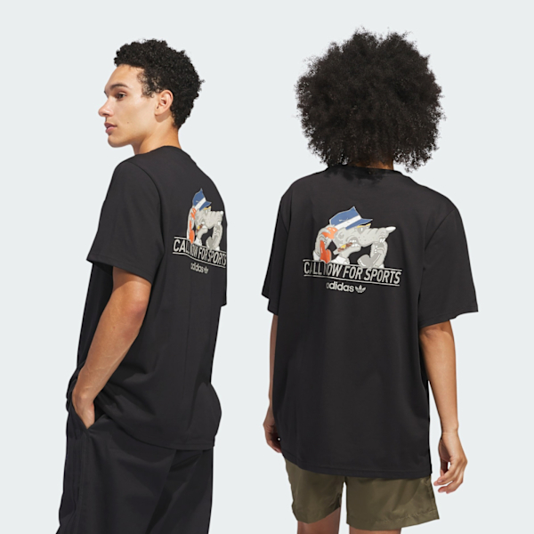 ADIDAS 短T CALL SPORTS TEE 黑色 土狼塗鴉 口袋T 短袖 中性 JD2829