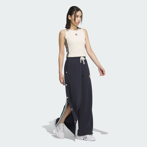 ADIDAS 長褲 VRCT BBPANTS W 黑色 排釦 復古 寬褲 女 JD6371